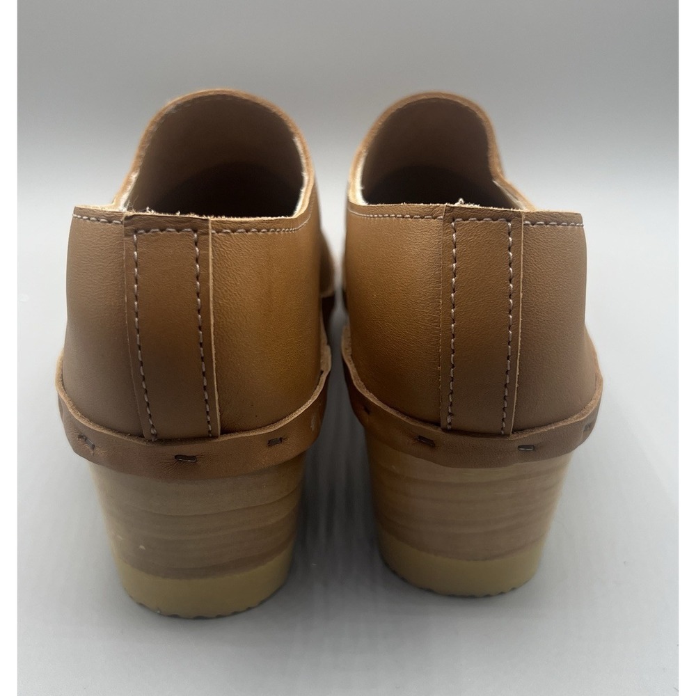 No. 6 Ashby‎ Closed Back Leather Mid Wooden Heel Clog Womens Size 43/ US 12 NWOB - Picture 9 of 11